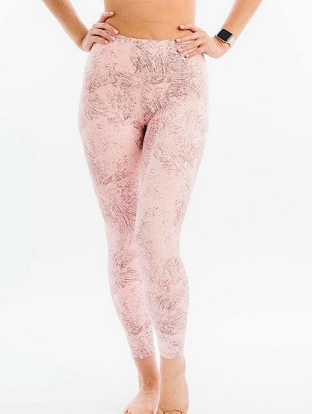Zyia Pink Etching Light N Tight High Rise Leggings Size 4